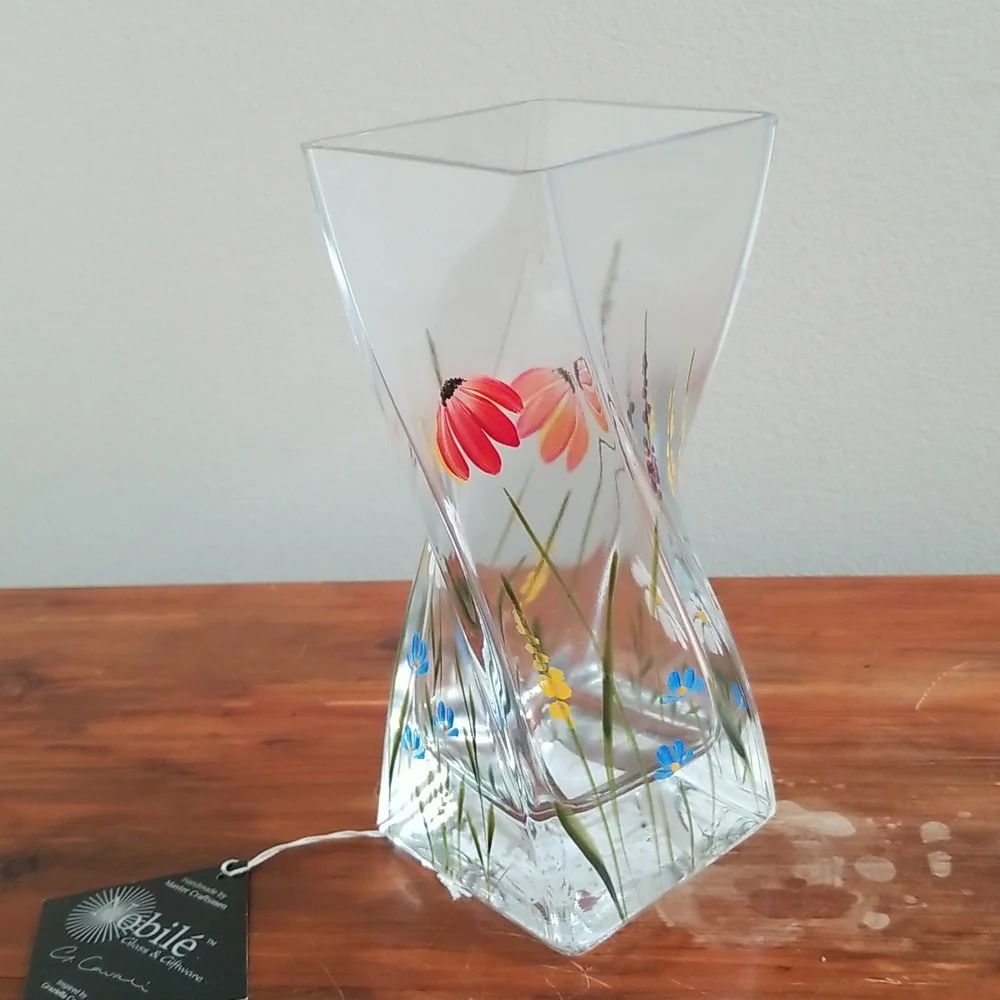 Nobile Blown and Handpainted Meadow Twist Vase - Picture 5 of 8